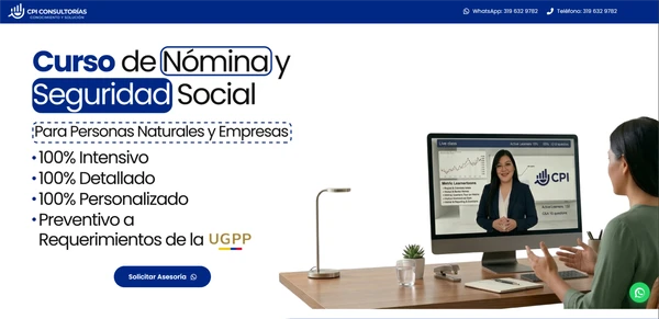 Página web de un gimnasio